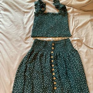 2 piece top and skirt